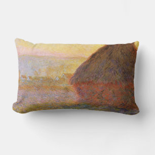 Almofada Lombar Claude Monet Impressionista Pintando Graystaks I