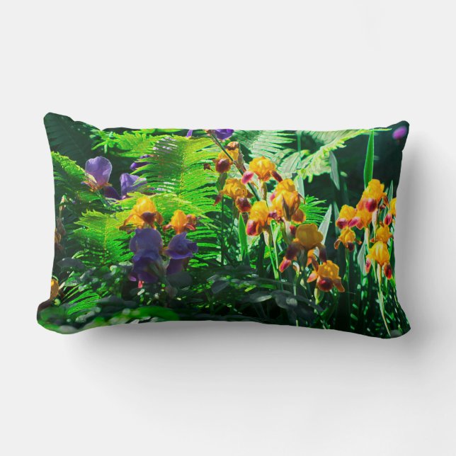 Almofada Lombar Claude Monet Type Stylized Garden Iris (Frente)