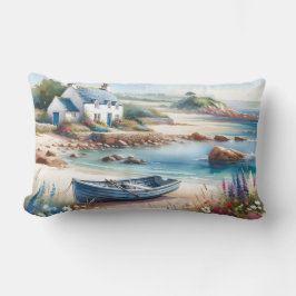 Almofada Lombar Coastal Cottage Seaside Rowboat Bloom