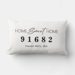 Almofada Lombar Código Zip Home Sweet Personalizado da Casa Branca