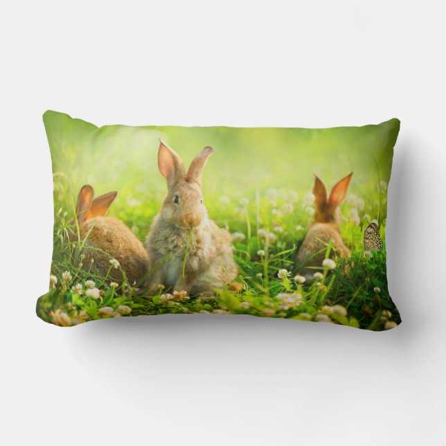 Almofada Lombar Coelhos da páscoa (Frente)