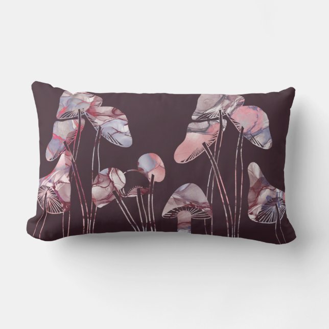 Almofada Lombar Cogumelos de tinta púrpura (Frente)