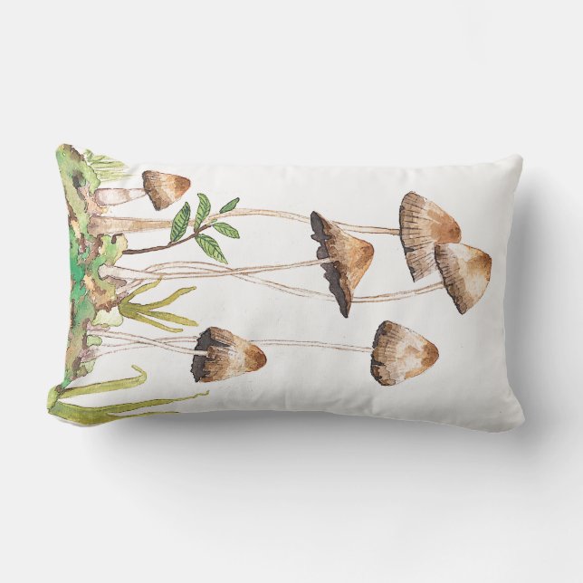 Almofada Lombar Cogumelos Florestais Castanhos (Frente)