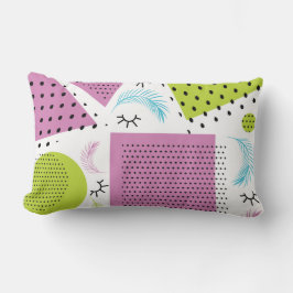 Almofada Lombar Colagem Colorida Formas Gemétricas Eyelashes