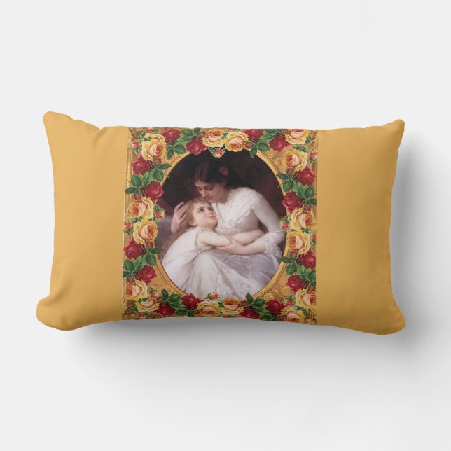 Almofada Lombar Colagem da safra Retro com rendas e flores (Frente)