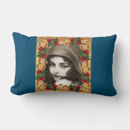 Almofada Lombar Colagem da safra Retro com rendas e flores