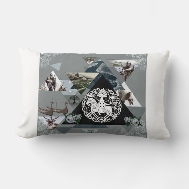 Almofada Lombar Colagem da safra Retro com rendas e flores (Frente)