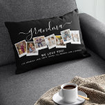 Almofada Lombar Colagem de Fotografias de Avó Elegante Personaliza<br><div class="desc">Vovó, nós te amamos! Este travesseiro lombar personalizado é o presente perfeito para que sua avó saiba o quanto você a ama. Basta carregar suas fotos favoritas e personalizar o texto para fazer deste um presente especial especial. A vovó pode ser mudada para qualquer membro da família, seja ela avó,...</div>
