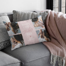 Almofada Lombar Colagem de Fotografias do Primeiro Dia de as mães 