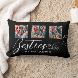 Almofada Lombar Colagem de Fotos Moderna Black White Bestie 3
