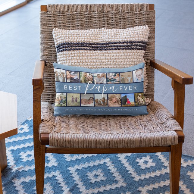 Almofada Lombar Colagem de Fotos Moderna do "Melhor Papa Nunca" (Criador carregado)