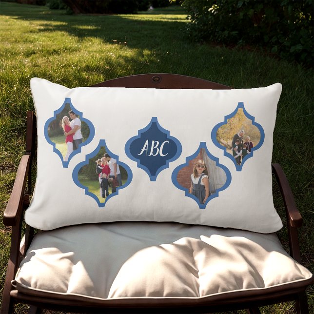 Almofada Lombar Colagem de Fotos Quatrefoil (Criador carregado)