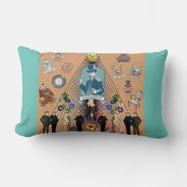 Almofada Lombar Colagem Vintage Retro com rendas e flores