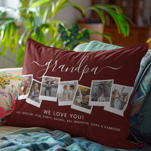 Almofada Lombar Colar de Fotos Elegante Personalizado de Vovô Marr