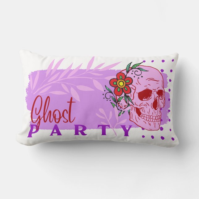 Almofada Lombar Coleção de Carimbo de Halloween "Ghost party" em u (Frente)