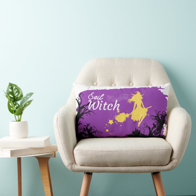Almofada Lombar Coleção de Carimbo de Halloween "Mau Witch" 13" x  (Cadeira)