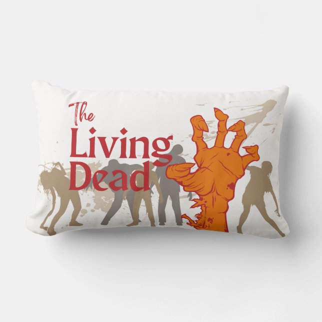 Almofada Lombar Coleção de Carimbo de Halloween "The Living Morto" (Frente)
