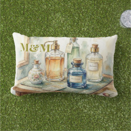 Almofada Lombar Coleção de Perfumes de Nicho, Aquarela Monograma