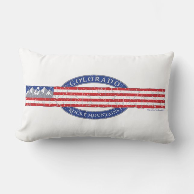 Almofada Lombar Colorado Mountain USA Flag (Frente)