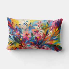 Almofada Lombar Colorful Abstract Flowers Vibrant Explosion Art Ch