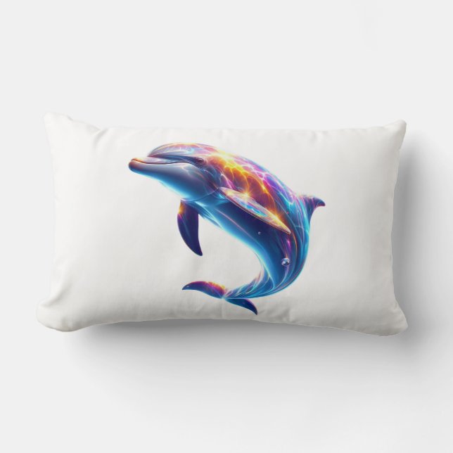 Almofada Lombar Colorful Dolphin Cute Arts (Frente)