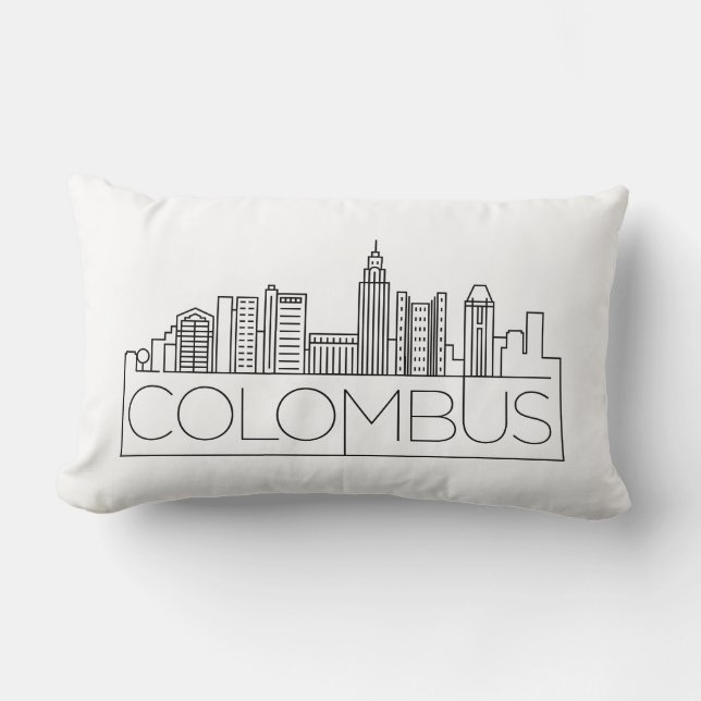 Almofada Lombar Columbus, Ohio Skyline Lumbar Travesseiro (Frente)