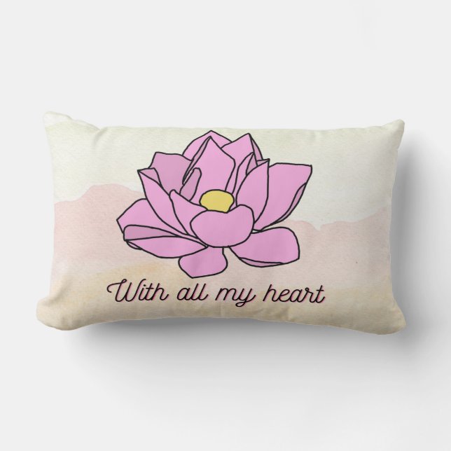 Almofada Lombar Com Toda Minha Arte Rosa (Frente)