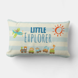 Almofada Lombar Comboio de brinquedos e avião em Stripes