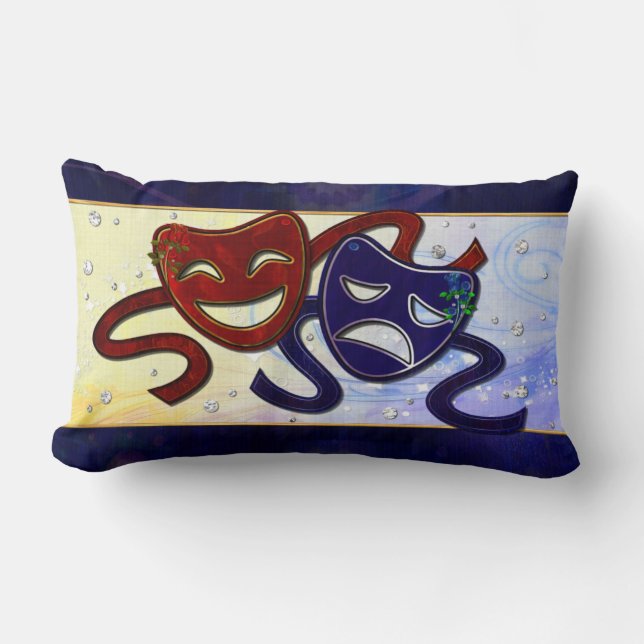 Almofada Lombar Comédia de Drama Americano e Tragédia (Frente)