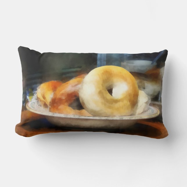 Almofada Lombar Comida - Bagels à Venda (Frente)