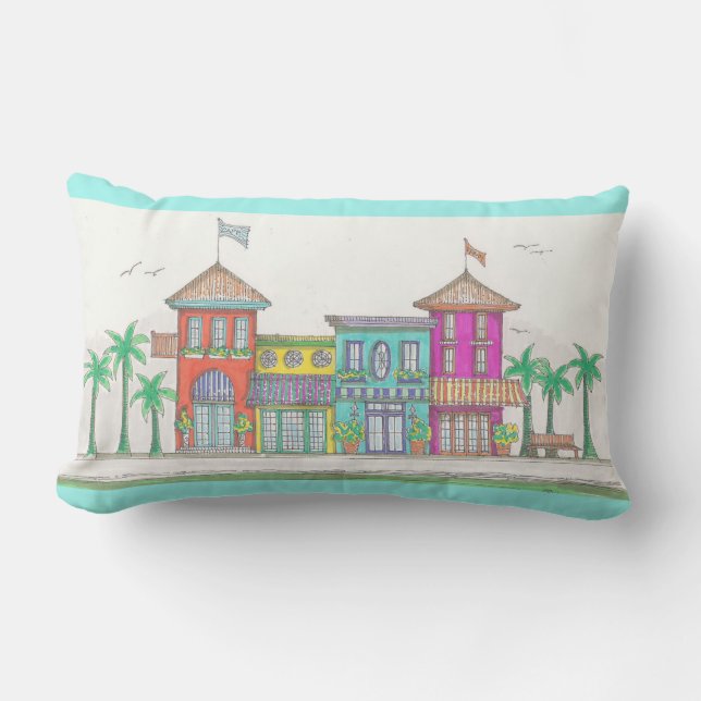 Almofada Lombar Compras tropicais no Travesseiro lombar externo (Frente)