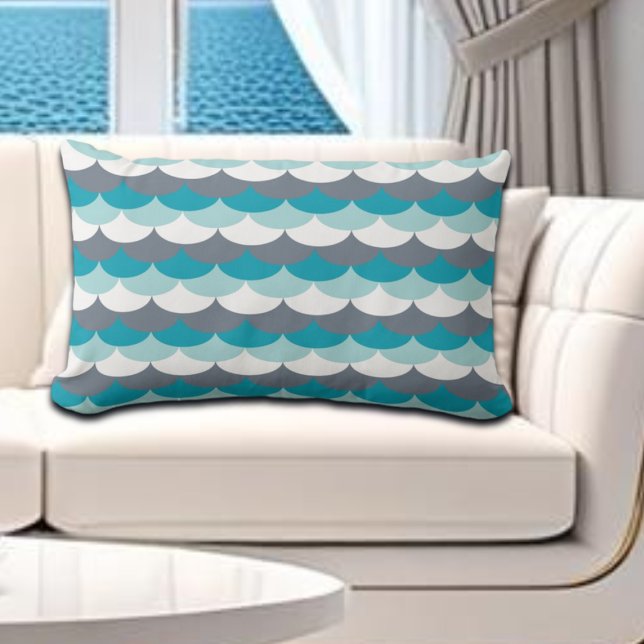 Almofada Lombar Conchas de Padrão Náutico (Criador carregado)