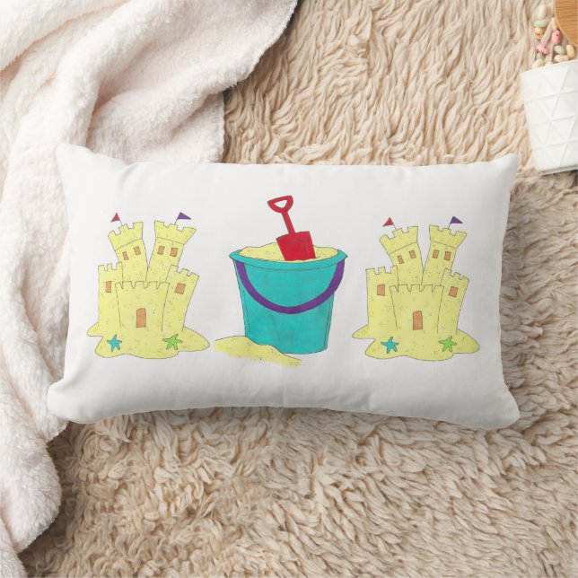 Almofada Lombar Construir uma casca de salto em Sandcastle Beach H (Cobertor)