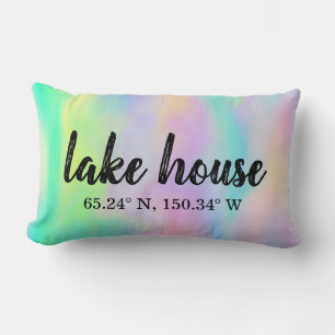 Almofada Lombar Coordenadas Personalizadas do Lago House
