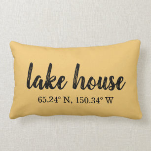 Almofada Lombar Coordenadas Personalizadas do Lago House