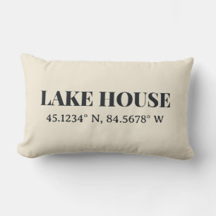 Almofada Lombar Coordenadas Personalizadas do Lago House