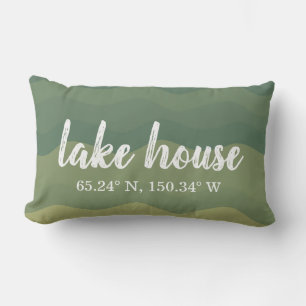 Almofada Lombar Coordenadas Personalizadas do Lago House