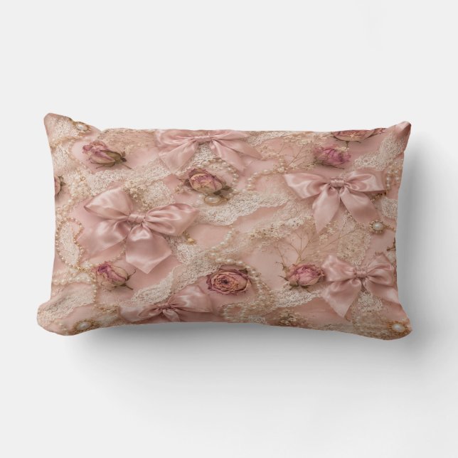 Almofada Lombar Coquette Lace & Pearls Pillow (Frente)