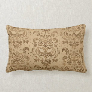 Almofada Lombar Cor damasco Oriental Ouro pastel