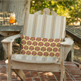 Almofada Lombar Cor Vermelha Dahlia Padrão Floral em Amarelo