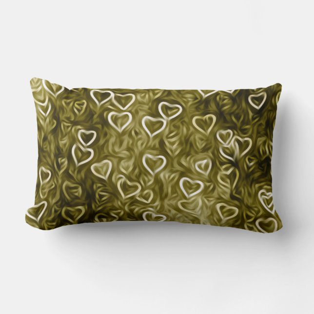 Almofada Lombar Corações Caindo - Amarelo (Frente)