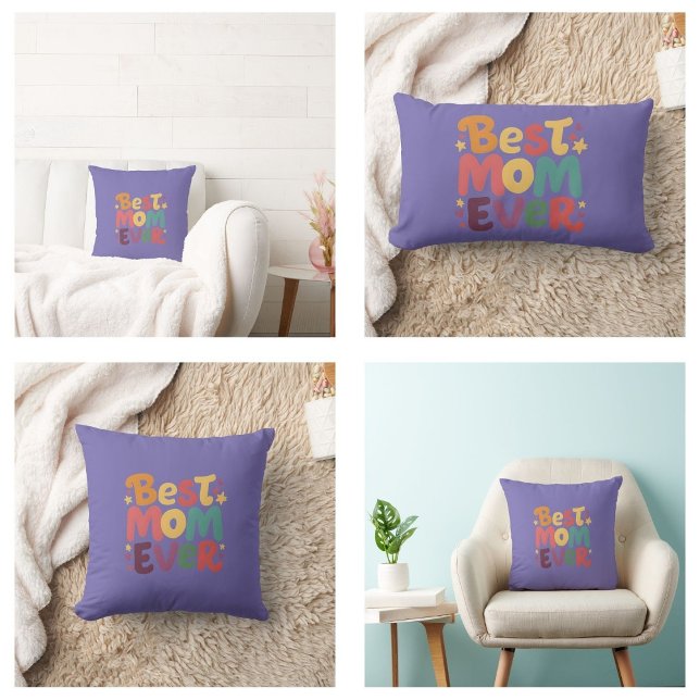 Almofada Lombar Corações e Estrelas Melhor Mãe Nunca (Hearts and Stars Best Mom Ever pillows)