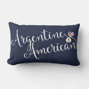 Almofada Lombar Corações Entwinados Argentina-Americana Jogam Cush
