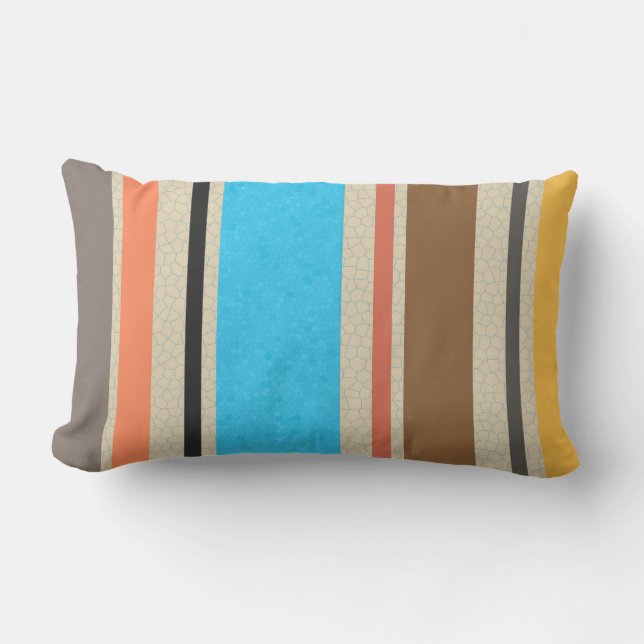 Almofada Lombar Corantes Mediterrânicos Textura De Vidro Estreito  (Frente)