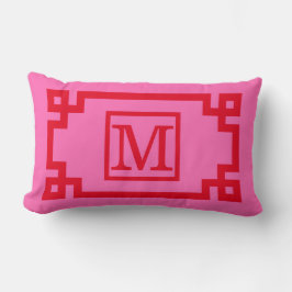 Almofada Lombar Cores DIY Franja Grega #2 Monograma emoldurado Ros