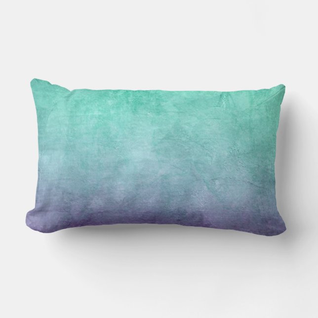 Almofada Lombar Cores Grunge - Azul-verde & Roxo (Frente)