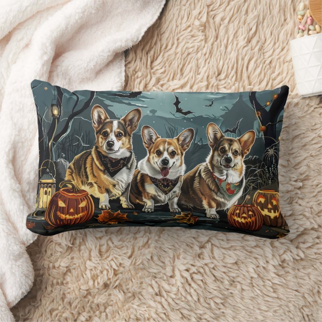 Almofada Lombar Corgi Halloween Spooky (Cobertor)