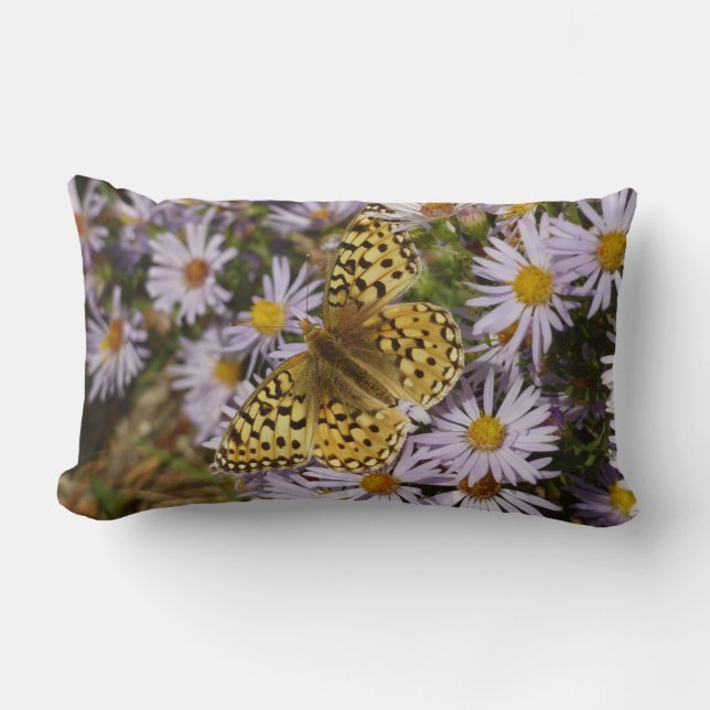 Almofada Lombar Coronis Fritillary em Flores de Aster no Grand Tet (Frente)