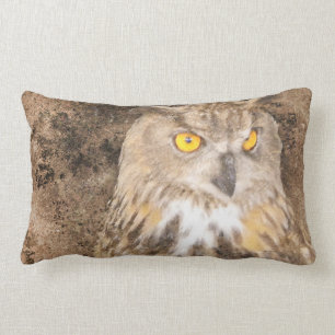 Almofada Lombar Coruja de Eagle dourada do olho