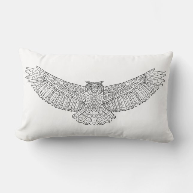 Almofada Lombar Coruja de Eagle modelada étnica (Frente)